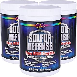 7 Lights Sulfur Defense Opti-MSM 99.9% Pure MSM Powder | Dietary Supplement for Joints, Skin & Immune Support – Organic Methylsulfonylmethane, Vegan, Non-GMO, Gluten-Free – Made in USA (3 x 1 LB)