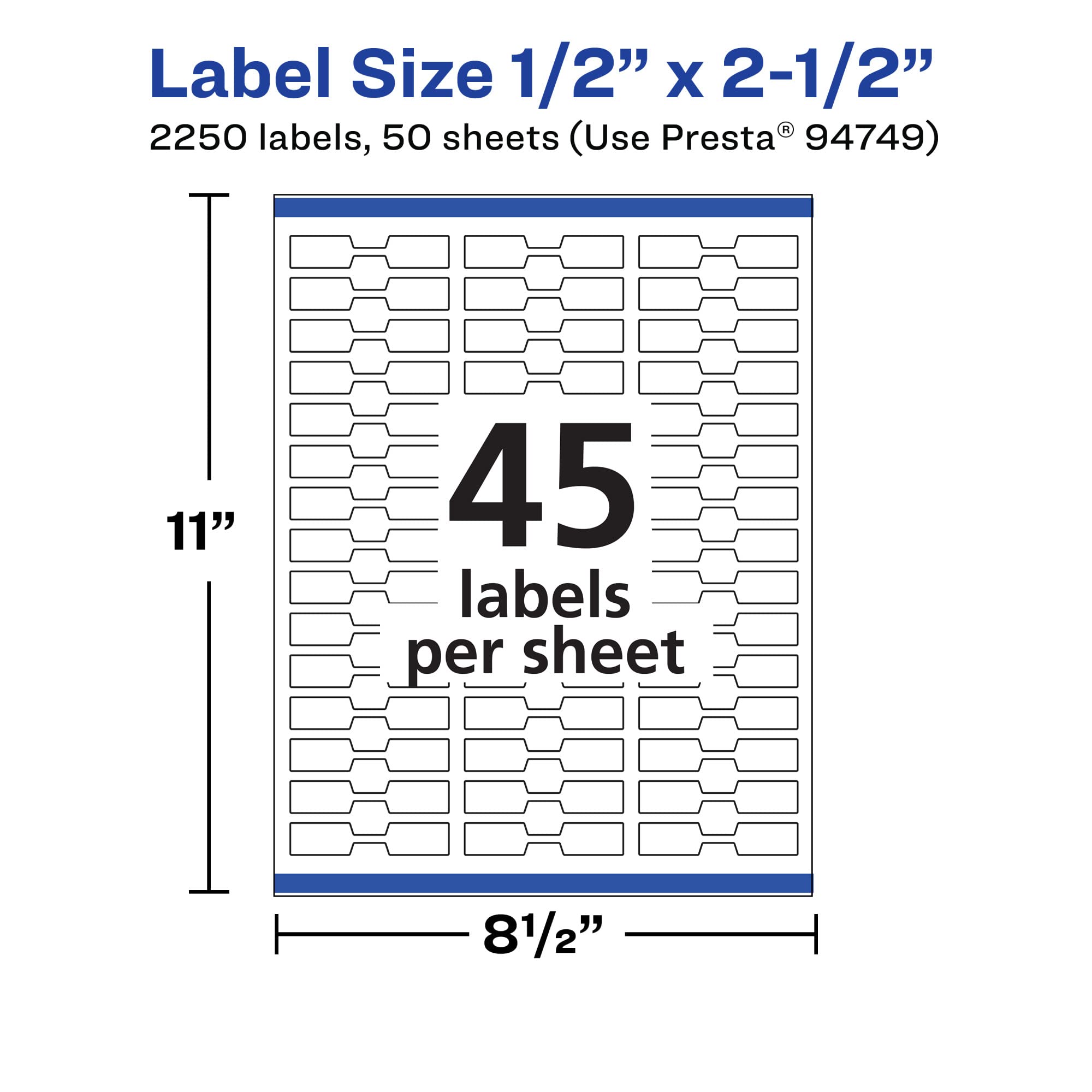 Avery Matte White Barbell Labels – 0.5x2.5 Inches, 1,125 Labels, Permanent Adhesive For Laser/Inkjet Printing - View #4