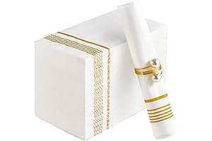 100 Pack Paper Napkins Guest Towels Disposable Premium Quality 3-ply Dinner Napkins...