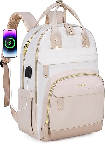 Miniatura 1 de LOVEVOOK Mochila para computadora portátil para mujer, mochilas de viaje, bolsa antirrobo, bolsa de mochila, bolsas de computadora con USB,