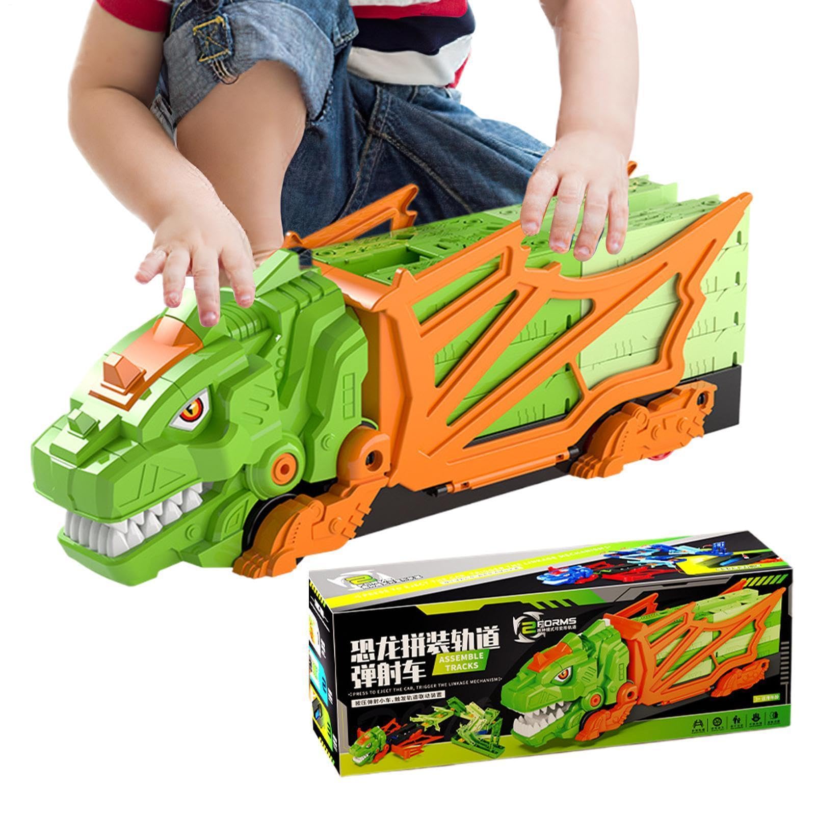 Set Pista Dinosauri Con Macchinine Set Veicoli Interattivi Educativi | Set Di Pista Da Corsa Dinosauri Per Casa Viaggi Esterno Scuola Materna Asilo Interno Giardino Bambini E Bambine
