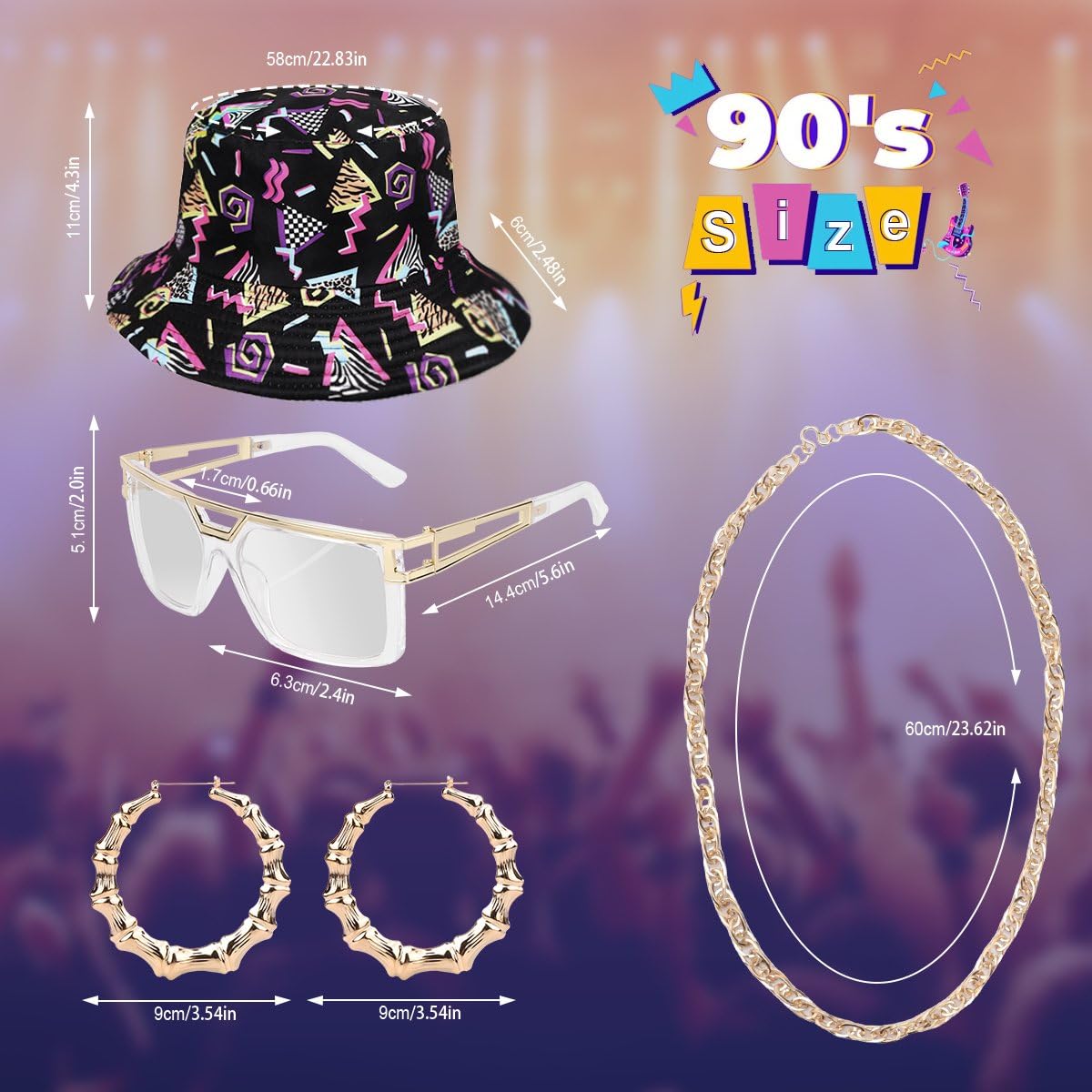 Abito da donna anni '80 e '90, stile retrò, per feste, discoteca, hip hop, abbottonatura, top hawaiano, maniche corte, 6 pezzi