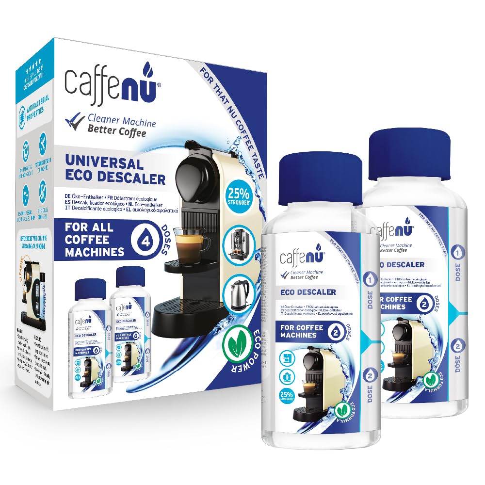 Caffenu | Decalcificante liquido per macchine da caffè 400 ml Eco | Decalcificante liquido per kit da barista | universale compatibile con Nespresso, Delonghi, Lavazza | 4 dosi