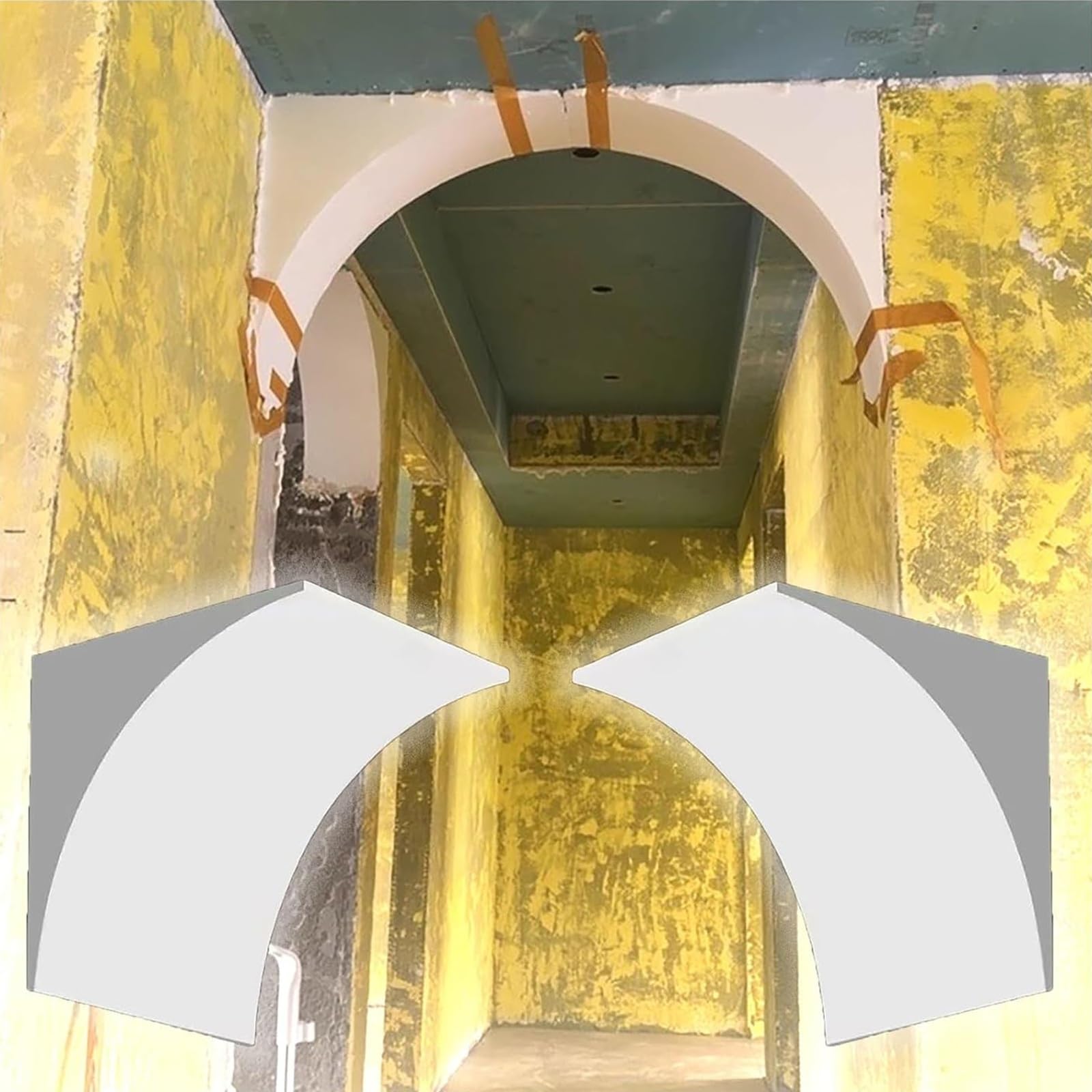 Arco de puerta de espuma para pasillo moldura pintable precurvada de 2 piezas decoración de salones
