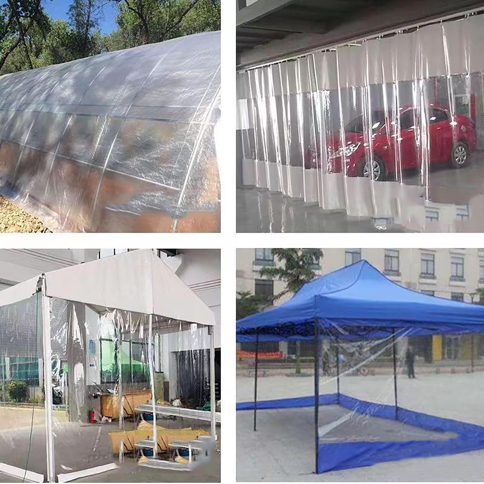 Bâche PVC imperméable robuste avec œillets - Résistante aux UV et au vieillissement - Bâche transparente personnalisable - 1,2 x 2,5 m
