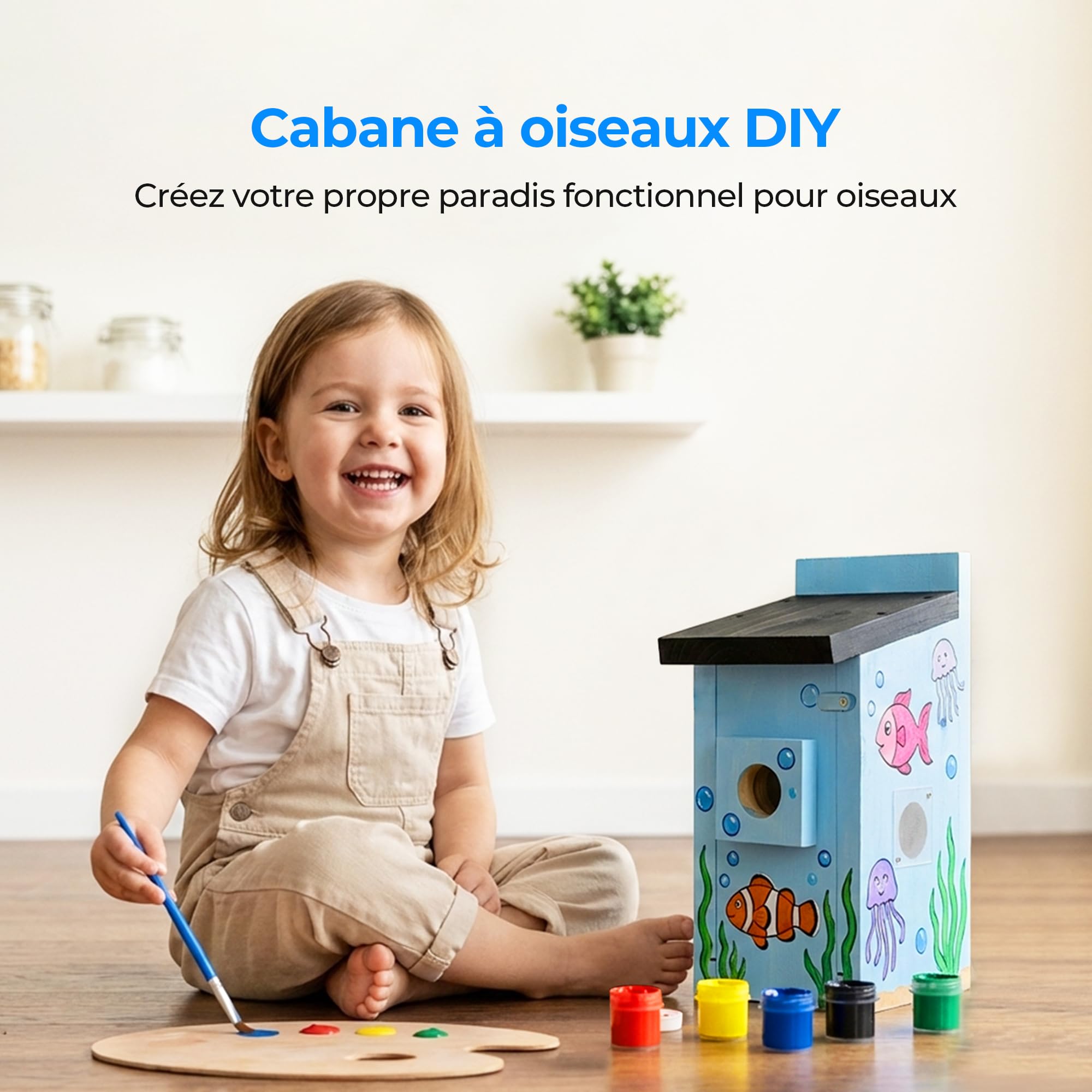 Nichoir à Oiseaux Extérieur avec Caméra 4MP - Maison pour Oiseaux avec Caméra Solaire, Observation en Direct de la Nidification, Étanche IP65, WiFi 2.4G, Kit de Montage DIY