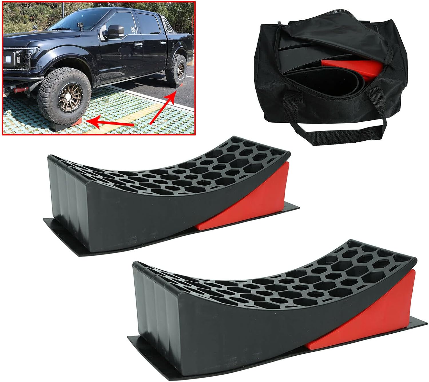 VOWAGH 2Pack RV Camper Levelers w/Tote Bag Kit Curved