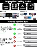 WAVLINK Docking Station Displaylink Triple Affichage 4K+2 * 2K, 3 HDMI, 2DP | Station d'accueil, 5 USB C/A, Ethernet, Audio, SD/TF, Compatible avec le Windows/Mac M1 M2 M3 M4 M5 MacBook Neo - 4