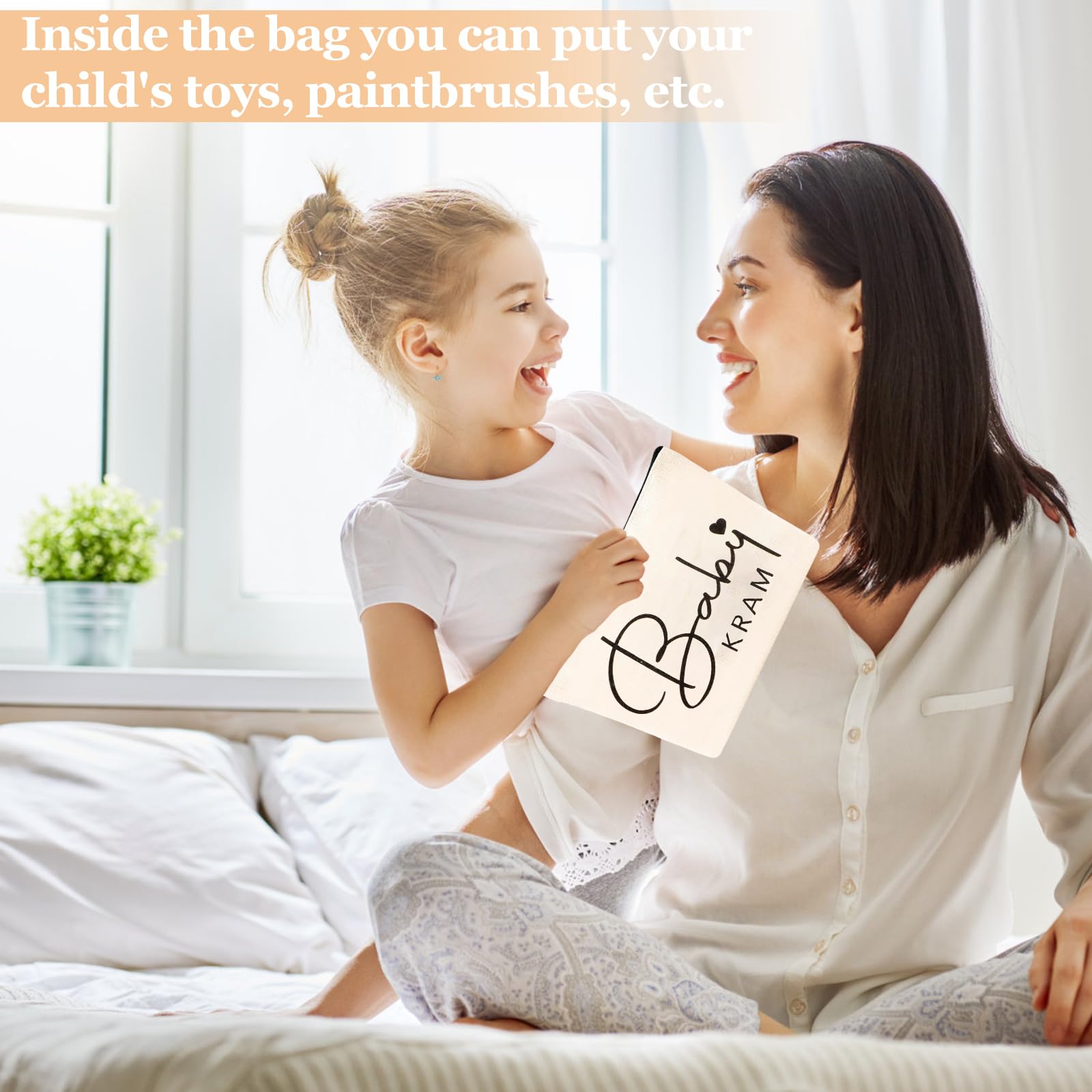 Pochette Trucchi Mamma da Viaggio Beige Neonato Borsa da Toilette con Chiusura Lampo Regalo per Donna Incinta 2 Pezzi