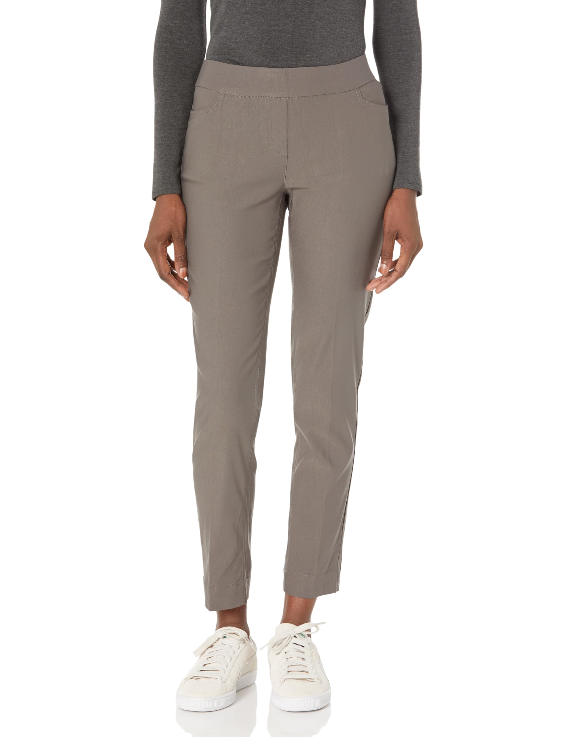 MULTIPLES Womens Pull-on Ankle Pant with Real Front and Back Pockets