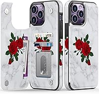 Vista 616 de LETO para iPhone 15 Pro Funda tipo cartera - Tapa tipo folio con patada - Diseños de moda - Tarjetero - Funda protectora para mujeres y niñas - 6.1