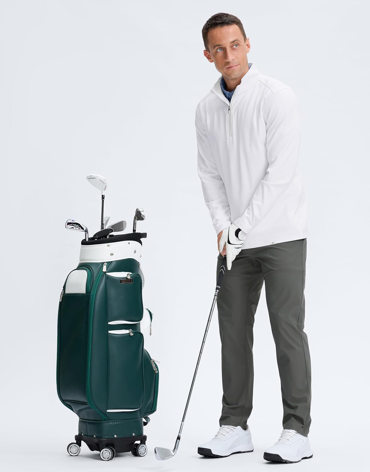 Obla Golf Quarter Zip Pullover Men Fleece Mock Neck Sweatshirt Winter Warm 1/4 Zip Long Sleeve Golf Shirt - Image 6