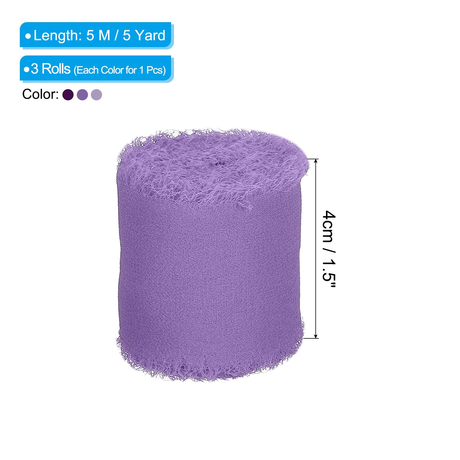PATIKIL 1.5 in x 5 Yard Chiffon Ribbon - Image 2