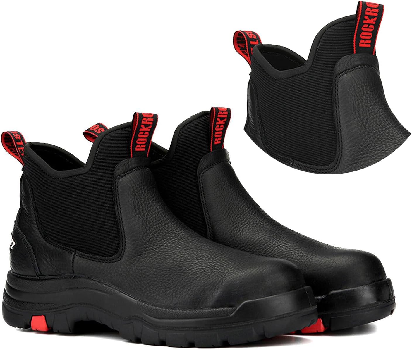 Bakken Men's Black 6 inch Chelsea Boots, EH Rated Waterproof Slip-on Work Boots AK303-Soft Toe, AK323-Steel Toe, CP323-Comp Toe
