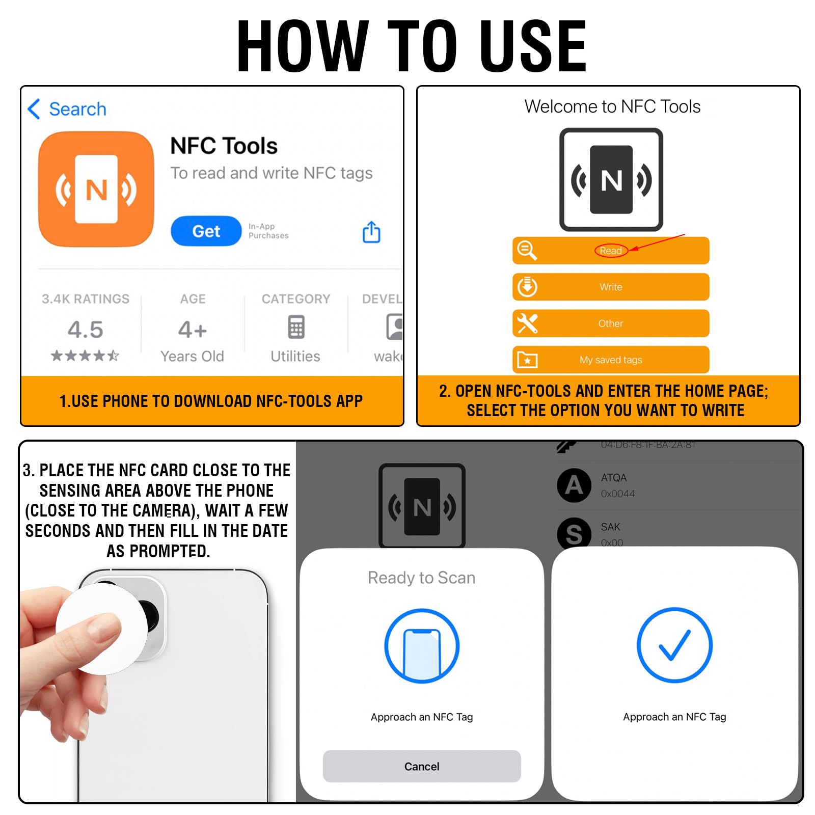 Prudiut 60Pcs NFC Tags NFC Stickers Chip Round NFC Tags Rewritable NFC  Cards with Adhesive Back Compatible with TagMo and Amiibo and NFC Enabled  Mobile Phones Devices : Buy Online at Best