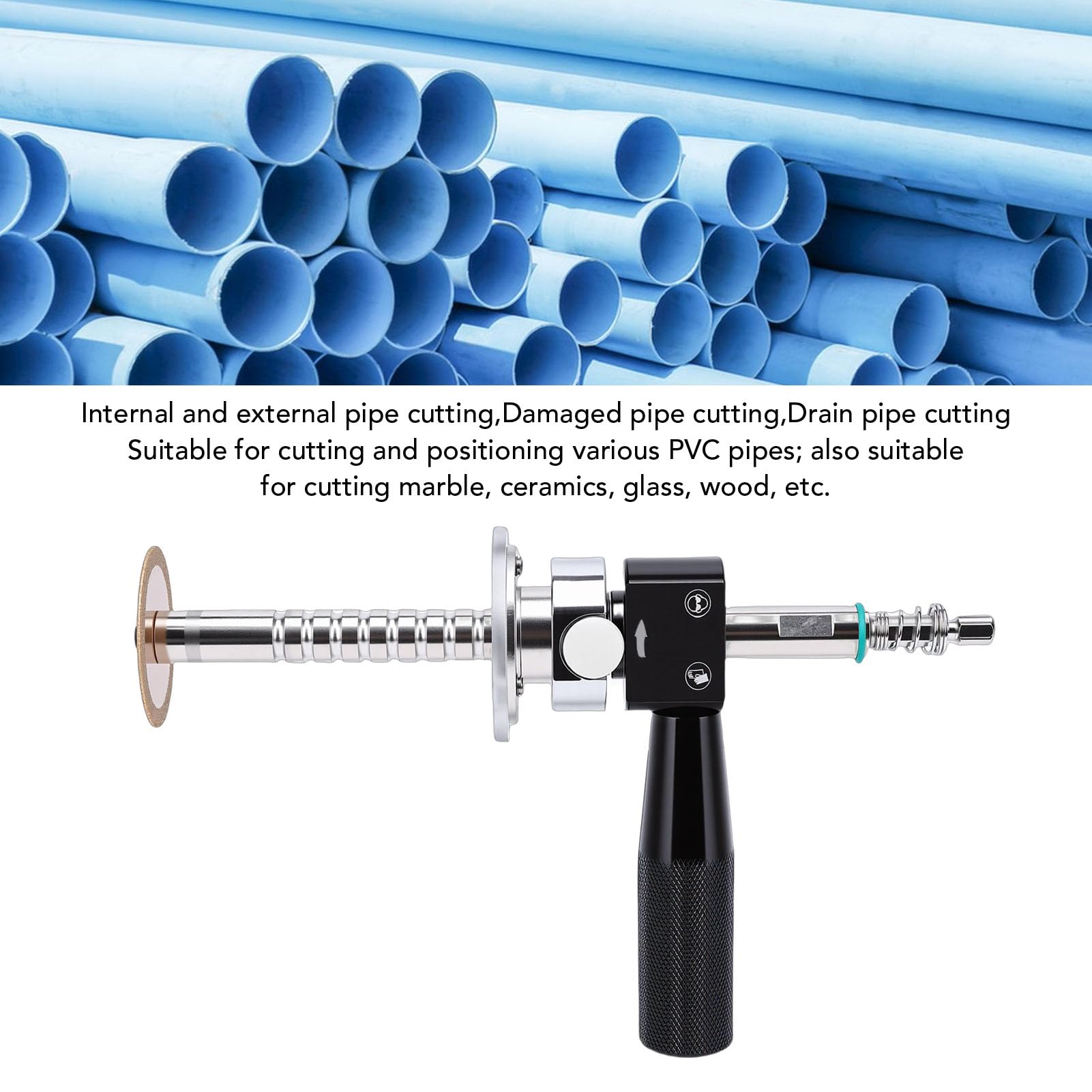 Aramox Coupe-tube Intérieur, Outil en Acier Inoxydable pour des Coupes Précises sur les Tuyaux en PVC de 0,24 à 4,13 Pouces, Idéal pour les Projets de Plomberie et de CVC