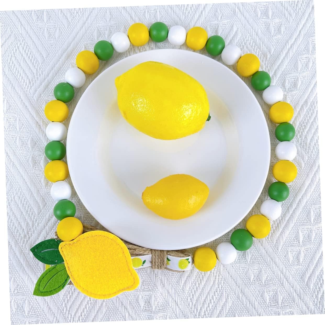 WHBNYXQSG(売店) レモンタッセルビーズ 4個 祈りのビーズ 吊り下げ装飾 ハワイアン ルアウ パーティー 記念品 夏 レモ