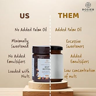 ROSIER Foods Dark Chocolate Nut Butter|300 Gram| Crunchy|No Added Sugar|High Protein Premium Cashew, Almonds And Peanut Butter