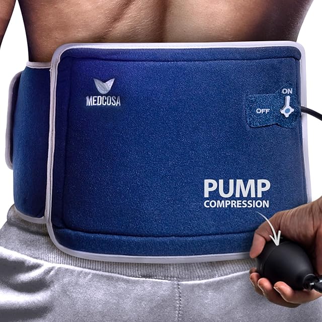 Medcosa Back Compression Ice Pack | Pump it Up for Ice Cold Pain Relief | Compress Yourself for with our Lower Back Gel Packs