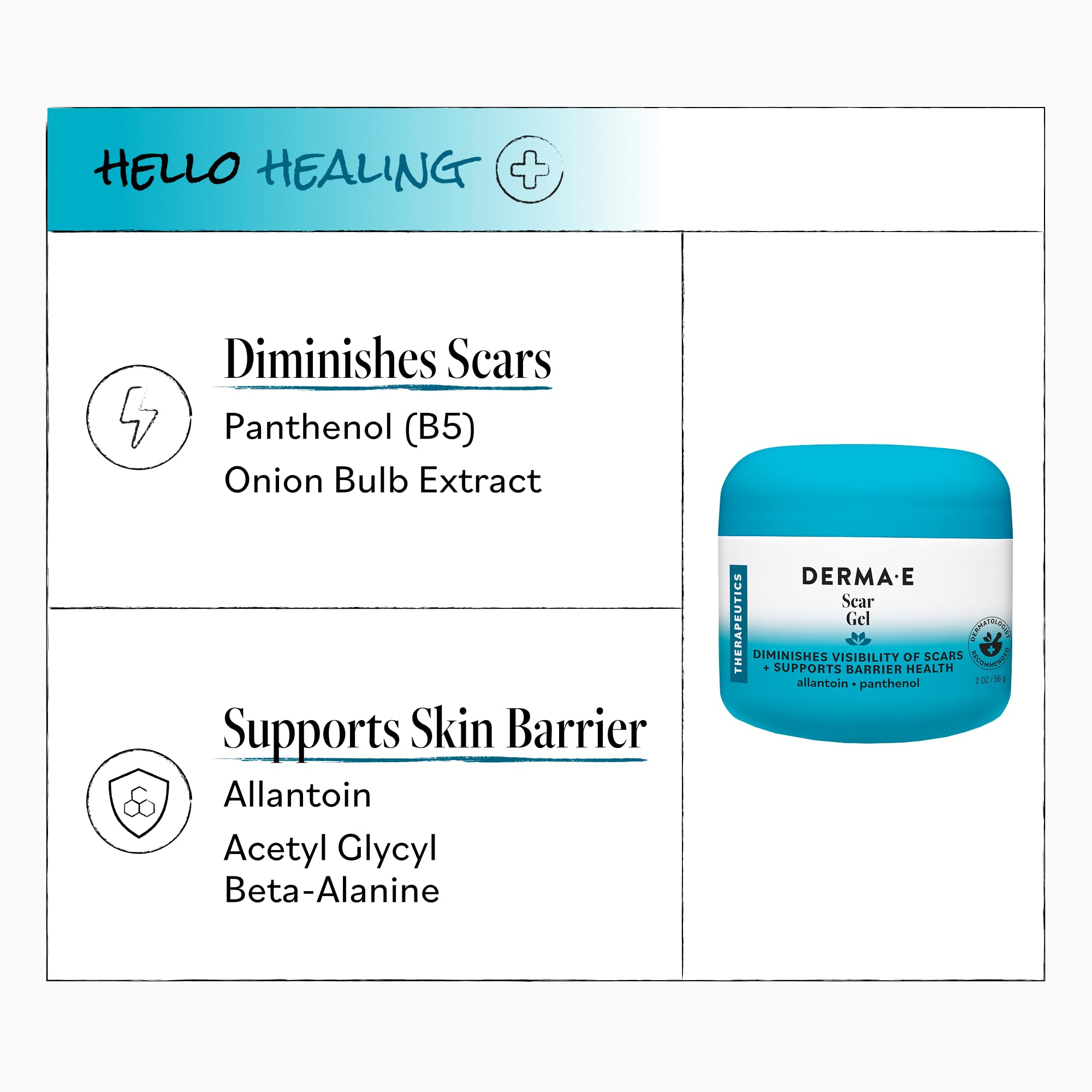 Derma E Scar Gel with Panthenol & Allantoin, 2 oz