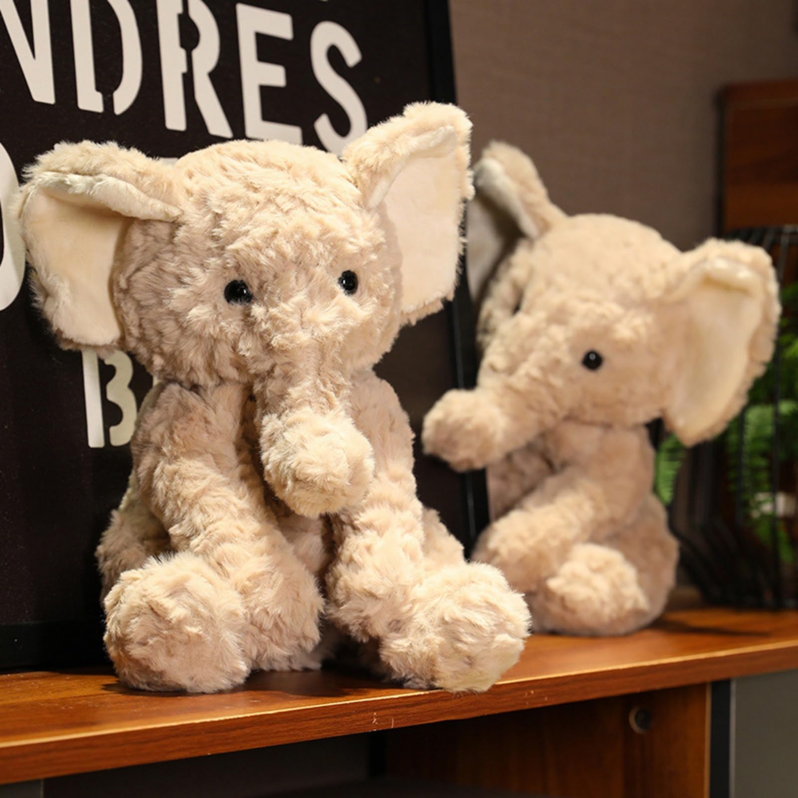 Elefant Kuscheltier, Superweicher Kuscheliger Elefant Plüschtier 35/55cm, Realistisch Gestaltetes Plüschtier, Niedliches Stofftier Elefantenpuppe, für Jungen Mädchen & Kleinkinder (55 cm)