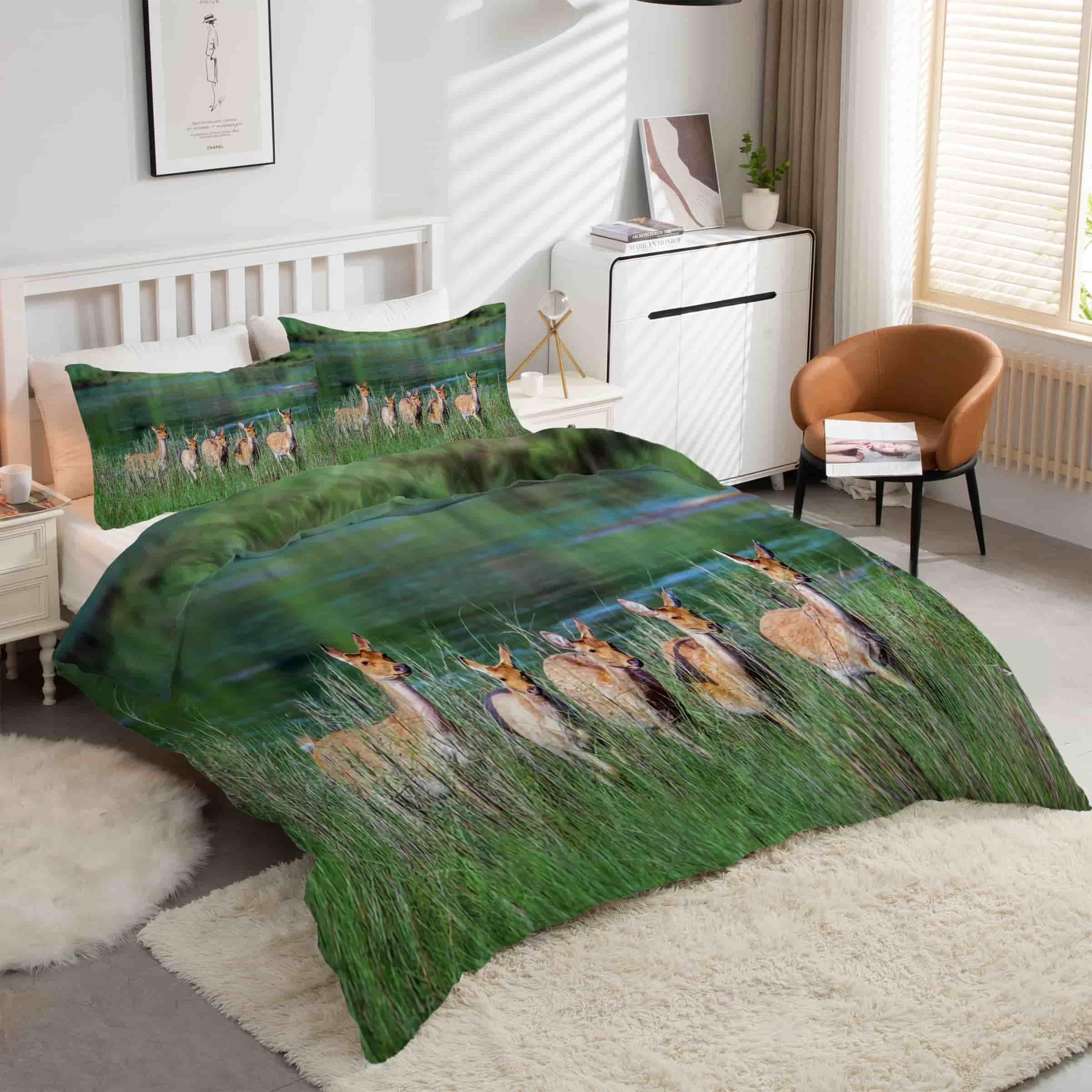 Housse de couette 220x240 cerf pour une ambiance chalet de montagne cocooning