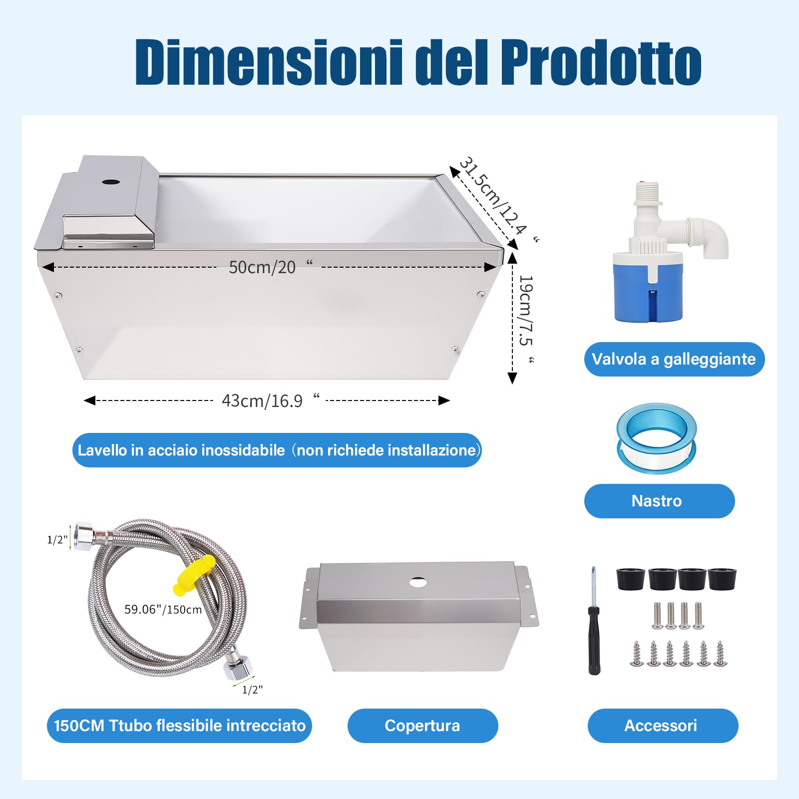Bottega D'Acqua Automatica Per Bestiame,Bottega D'Acqua Automatica Da 13 Litri Per Cavalli,Dispenser D'Acqua Automatico Per Cani All'Aperto,Impiegatore Auto-Riempimento Inossidabile