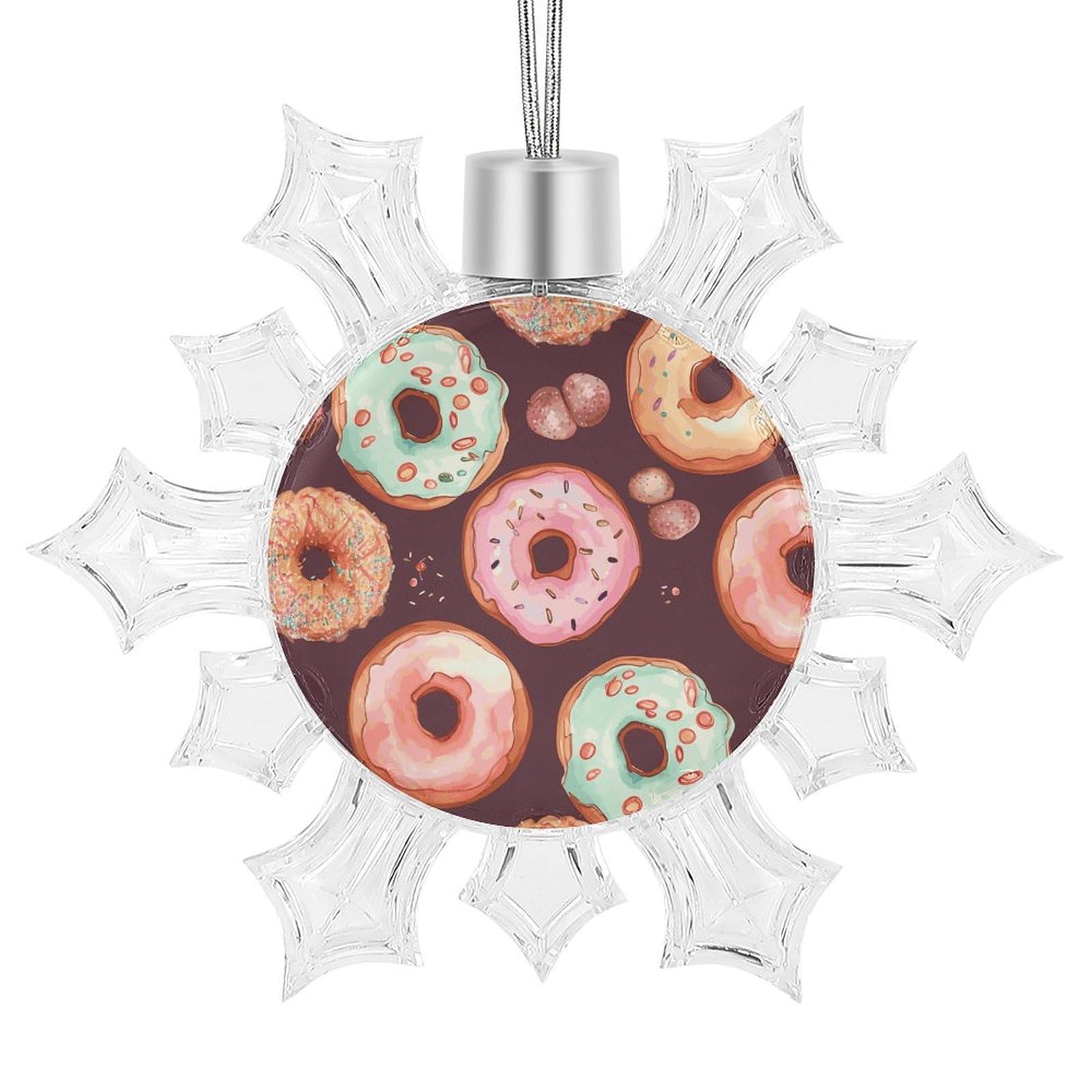 Pretty Donuts Snowflake Decorations, Winter Snowflake Ornaments Christmas Party Decorations Christmas Tree Decorations for Xmas Tree Winter New Year Party Supplies