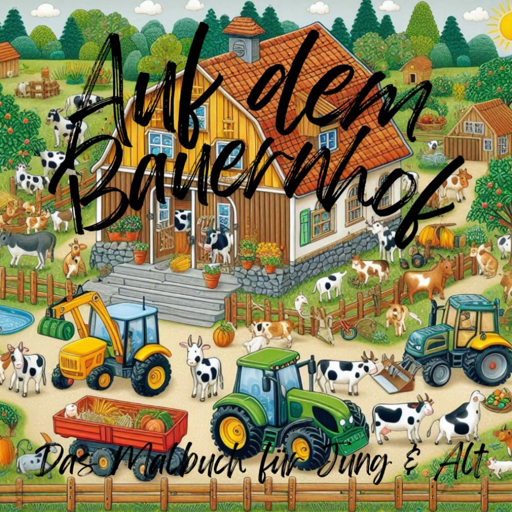 Auf dem Bauernhof: Malbuch für Jung & Alt