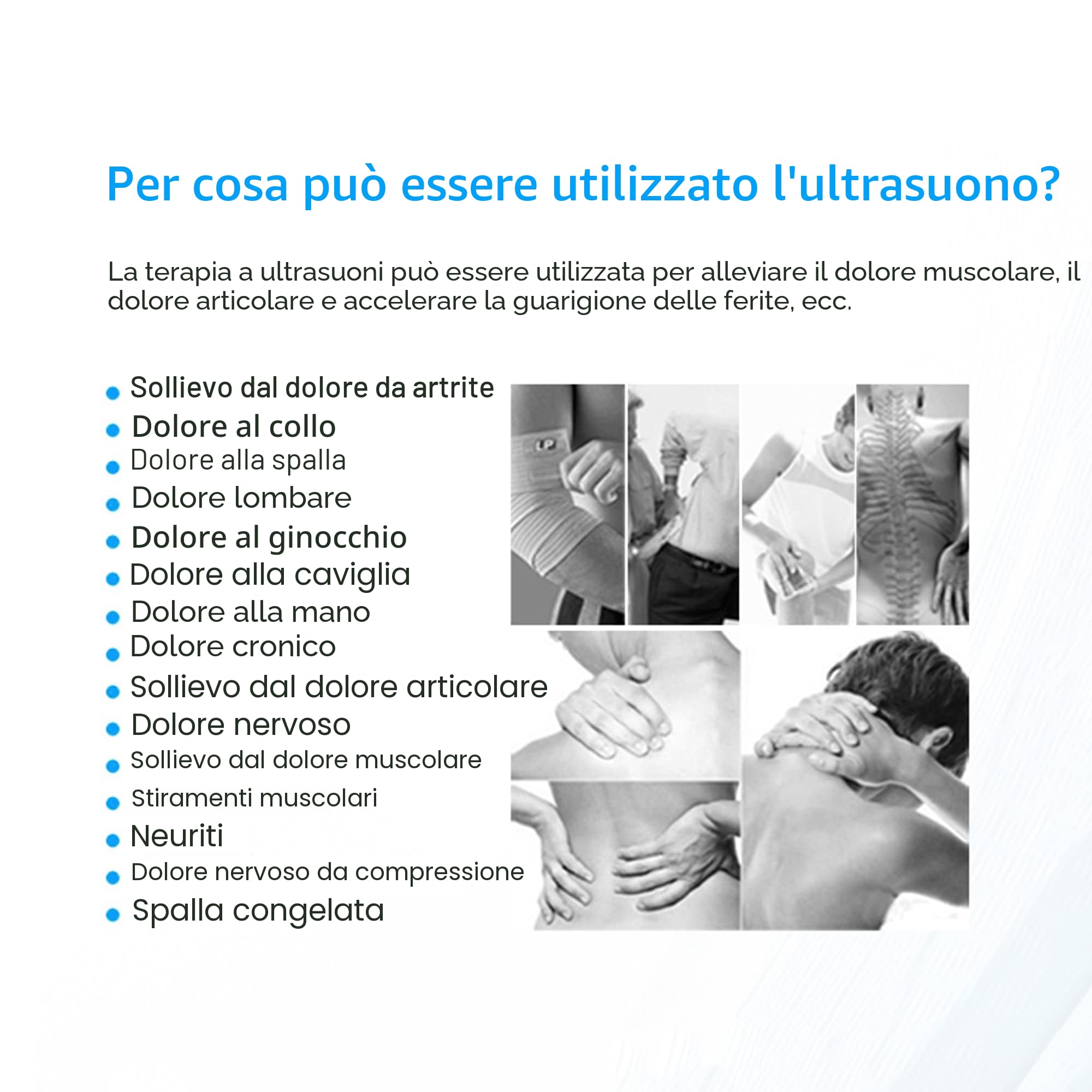 Macchina per terapia ad ultrasuoni, dispositivo di massaggio portatile per sollievo muscolare e articolare, ingranaggi di regolazione a 5 livelli, massaggiatore ad ultrasuoni per fisioterapia per uso