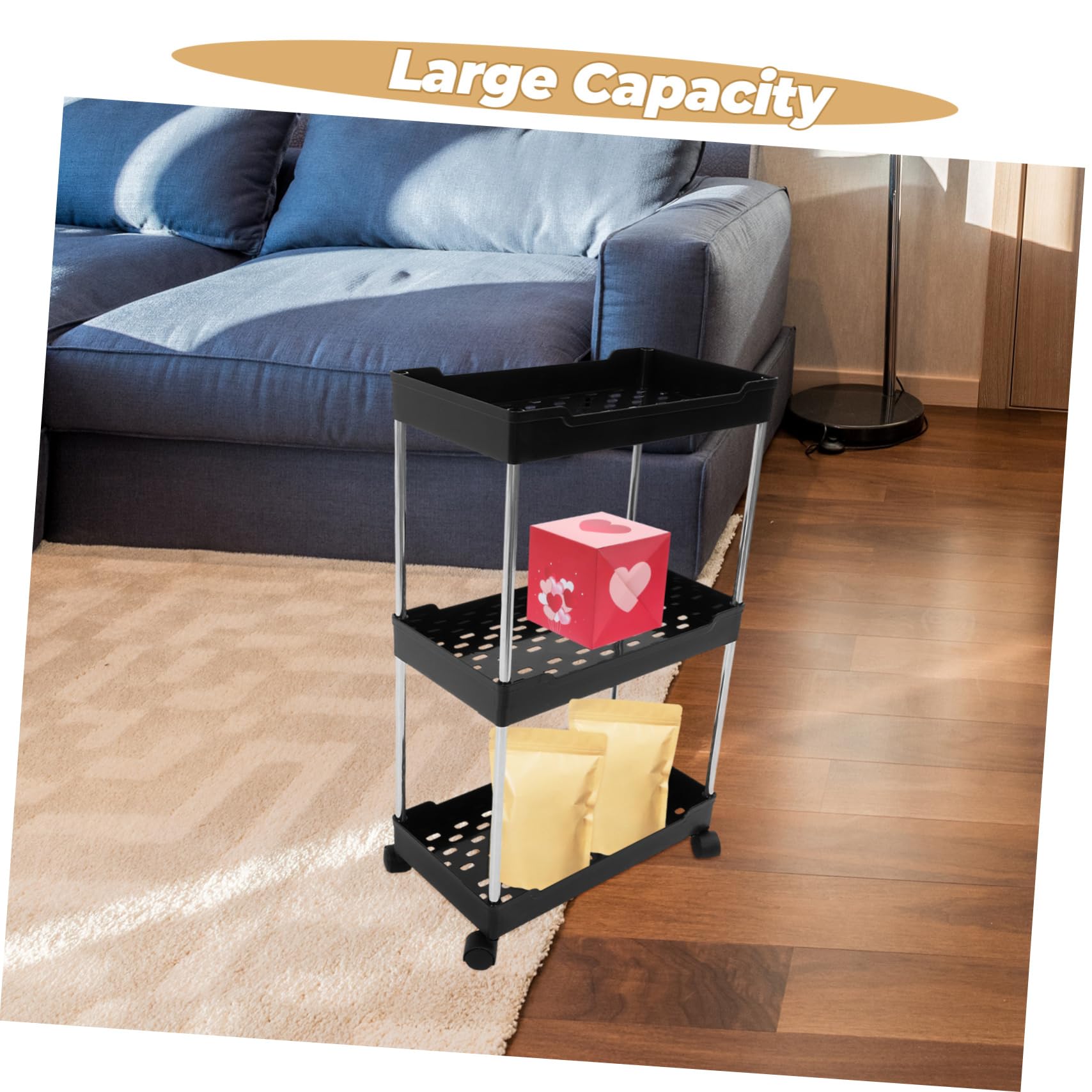 Carrito utilitario – Carrito rodante resistente para cocina, baño y almacenamiento en el hogar – Estantería móvil versátil con ruedas