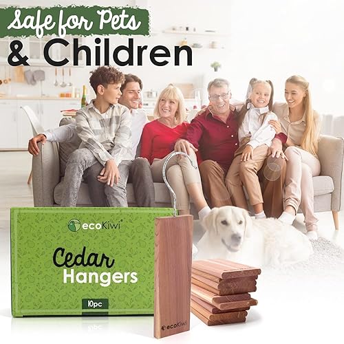Miniatura 5 de ecoKiwi Bloques de cedro para almacenamiento de ropa, paquete de 10 unidades, tablones de cedro aromático 100% natural para armarios y cajones,