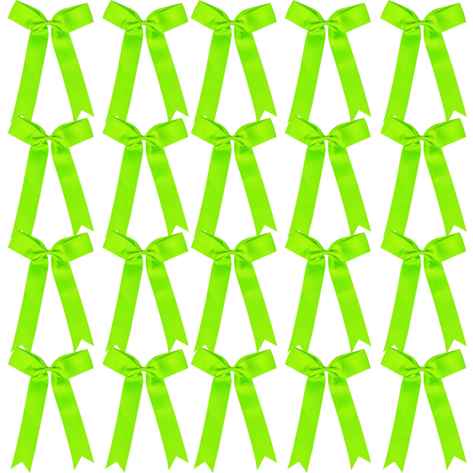 Hipcheer 20pcs Collegiate Style Cheer Bows for Girls, Long Tail Skinny Cheer Bow Ponytail Holder Handmade Bows for Girls Teens Softball Cheerleader