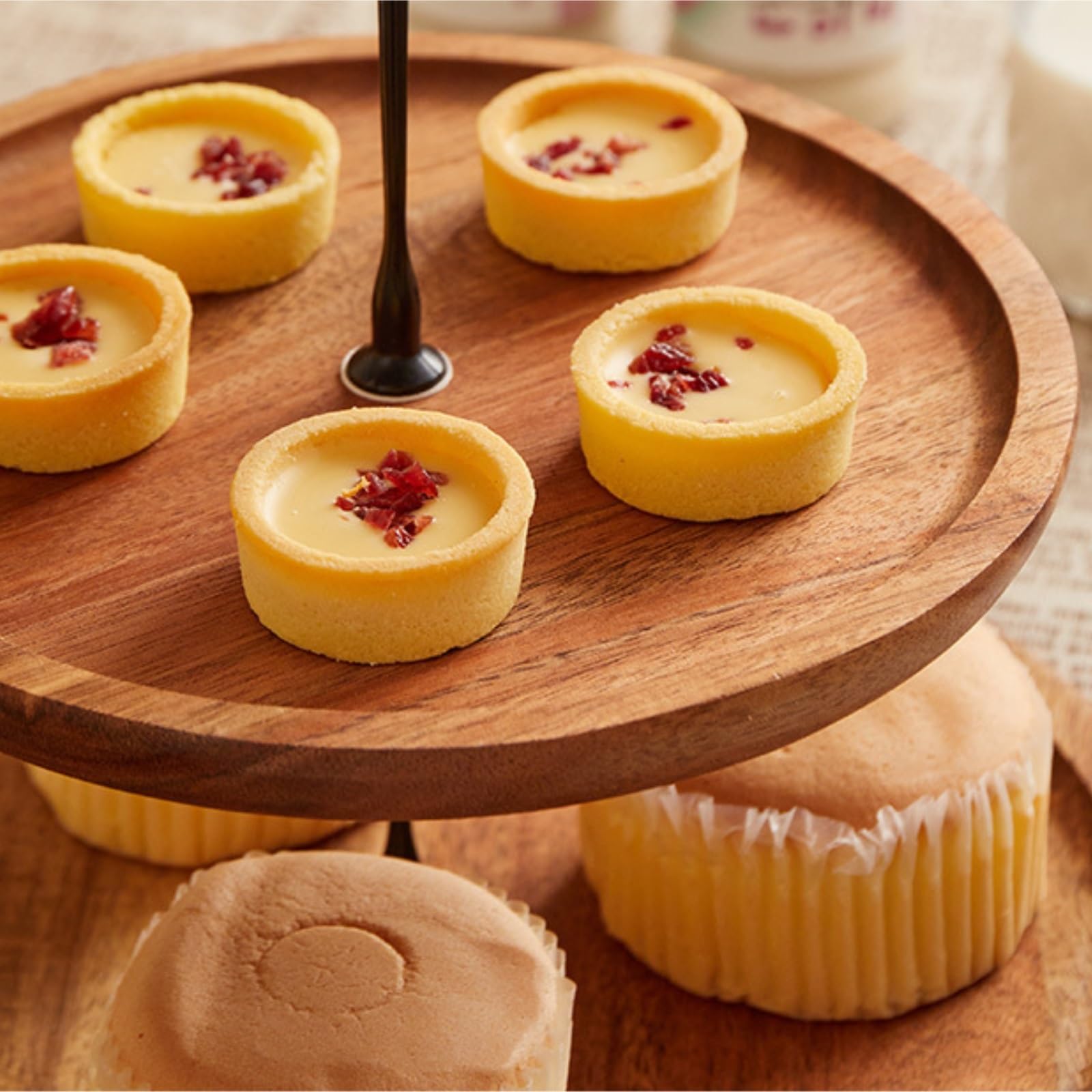Soporte para Tartas Soporte De Madera For Cupcakes Y Postres con Bandeja For Servir Pedestal Expositor