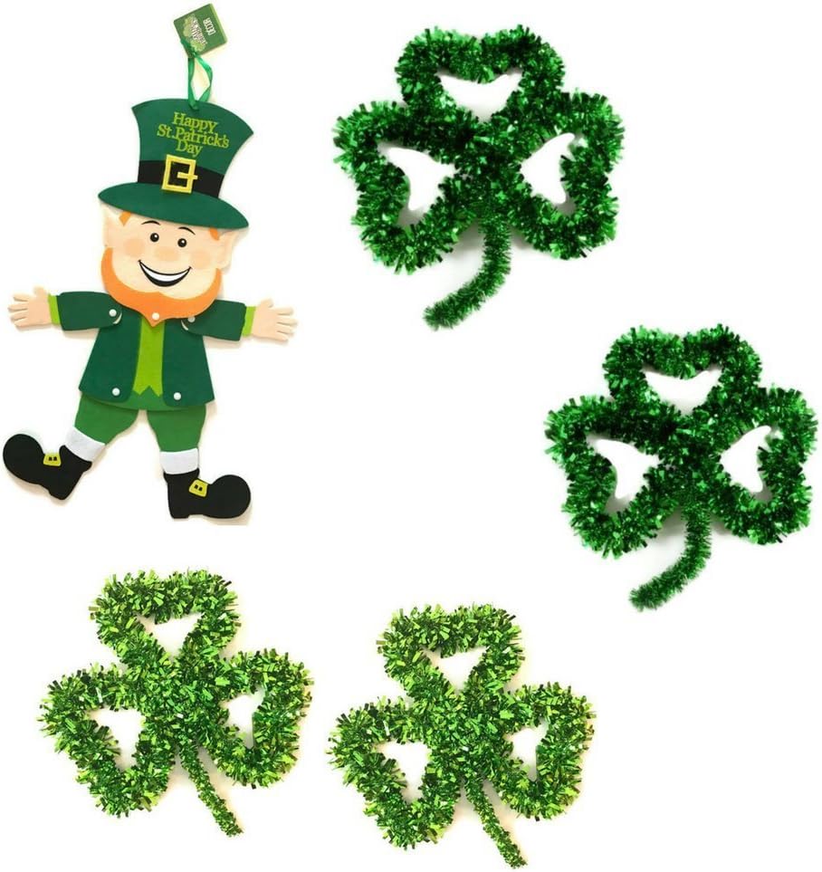 St. Patrick's Day Leprechaun and Shamrock Wall Decorations Bundle