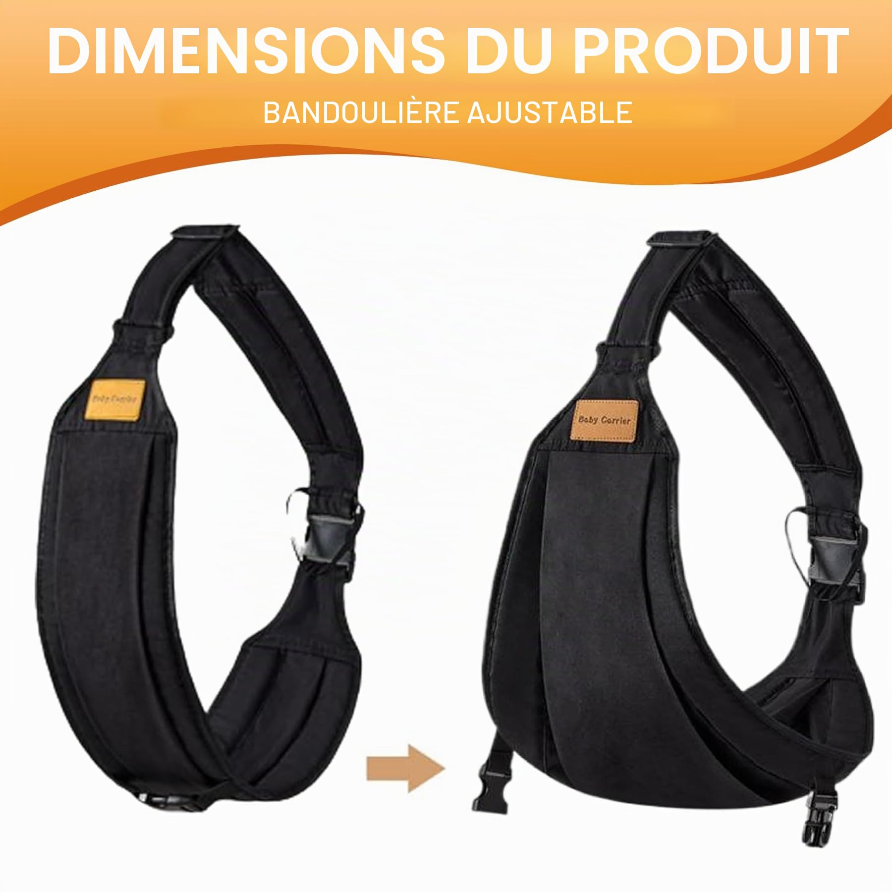 Porte-Bébé LatéRale Portable Respirant Réglable Nouveau-né 3-36 Mois