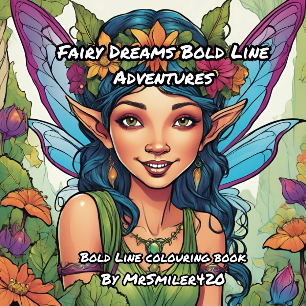 Fairy Dreams Adventures Bold Line Warm, and Snug colouring book