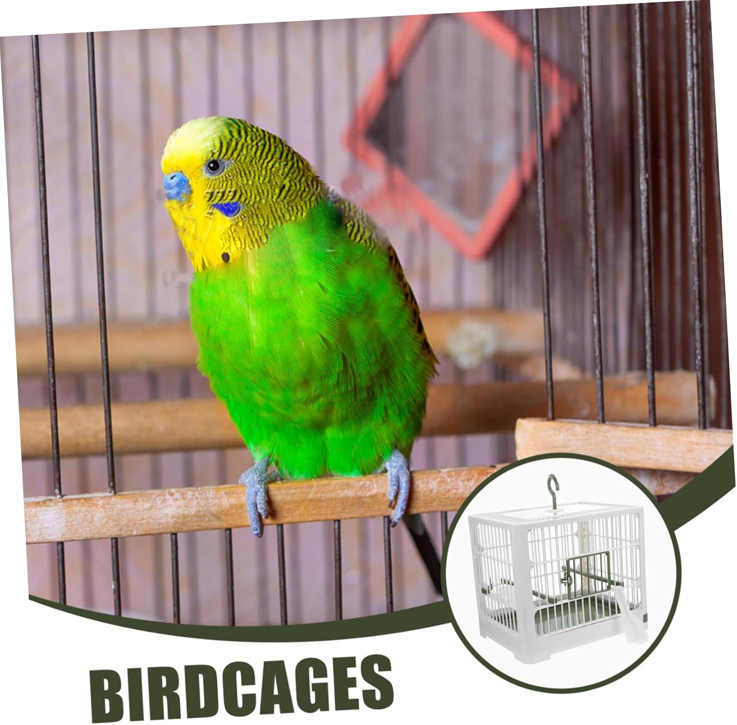 POPETPOP Foldable Lightweight Bird Carrier Cage for Small Parrots Travel Cage Removable Tray for Parakeets and Cockatiels Breathable Design for Comfort and Safety