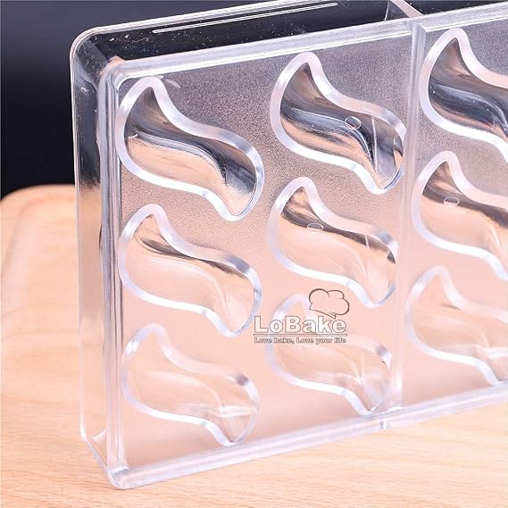 18 cavities curve arc S shape polycarbonate PC chocolate mold ice cube mould chocolat candy making molds DIY baking stuff