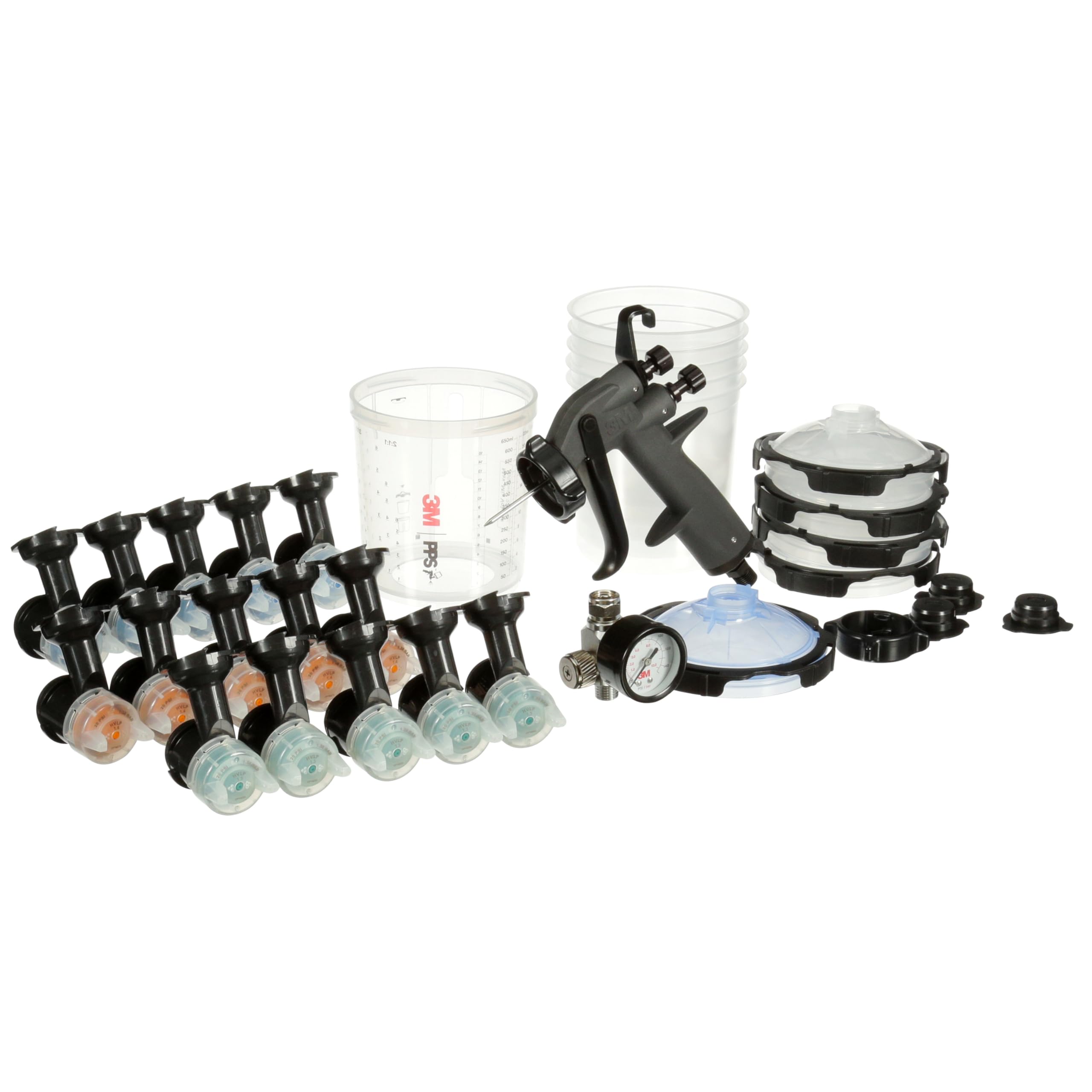3M Lackier-Starter-Paket Performance Spray Gun 26778, PPS 2.0, 15 HVLP-Düsen, Autolackierung
