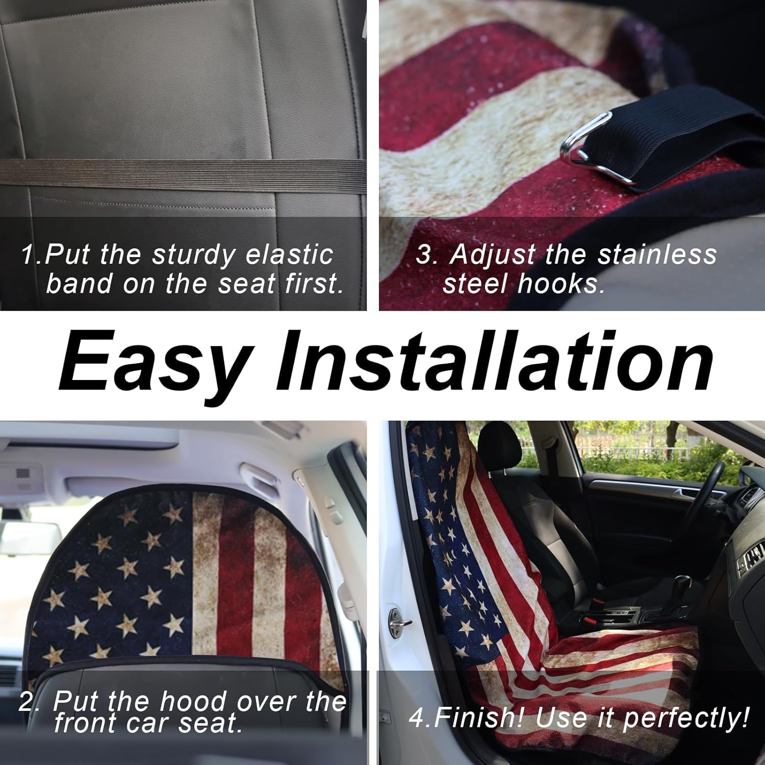 Sweat Towel Car Seat Cover Protector Front Seats for Gym Workout, Running, Swimming, Beach and Hiking, Waterproof Universal Seat Cover for Car, Truck, Van & SUV (2pcs Front Seat)