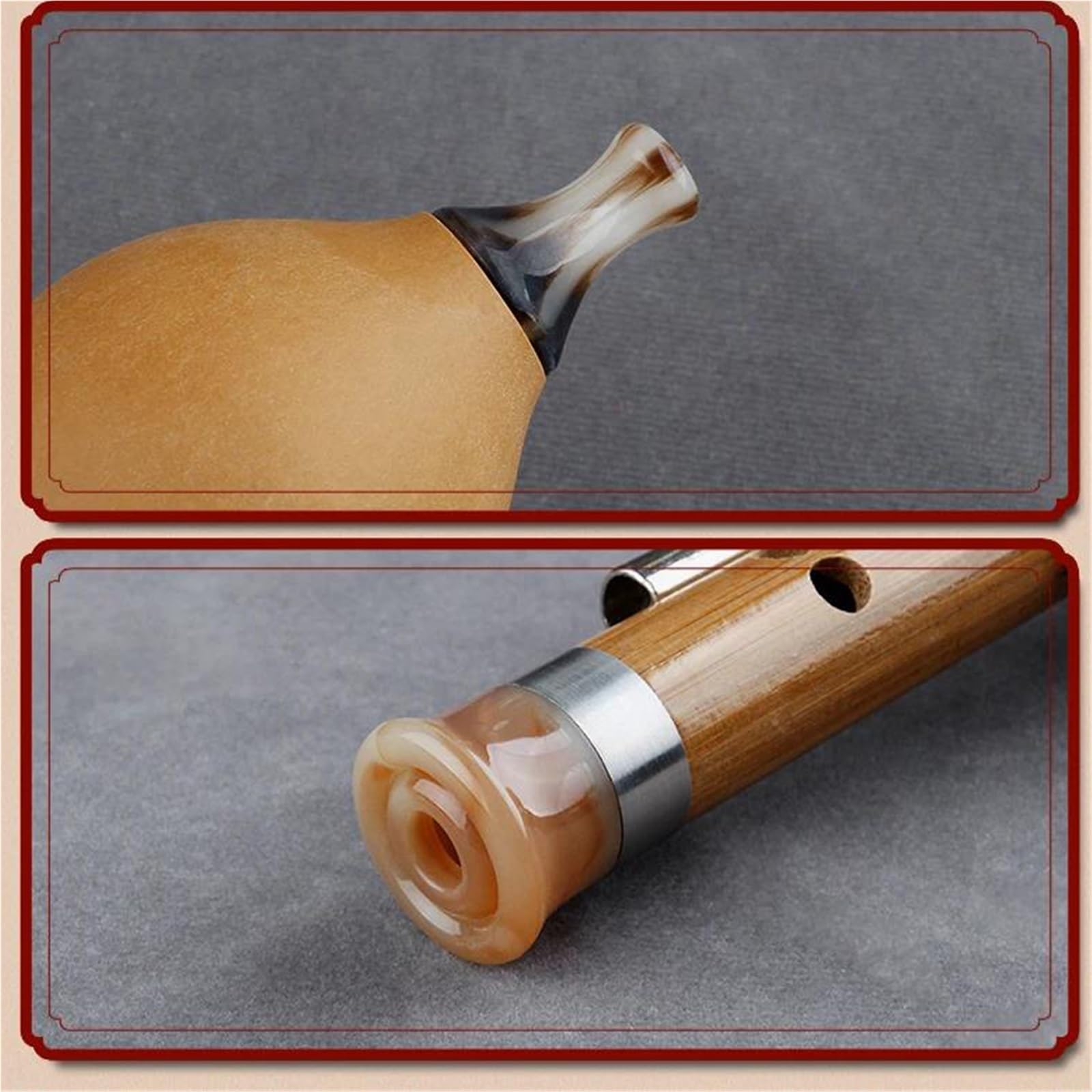 Flauta De Calabaza De Bambú Profesional Hecha A Mano Hulusi En Clave Sib Do Con Estuche Para Principiantes(BB Key)