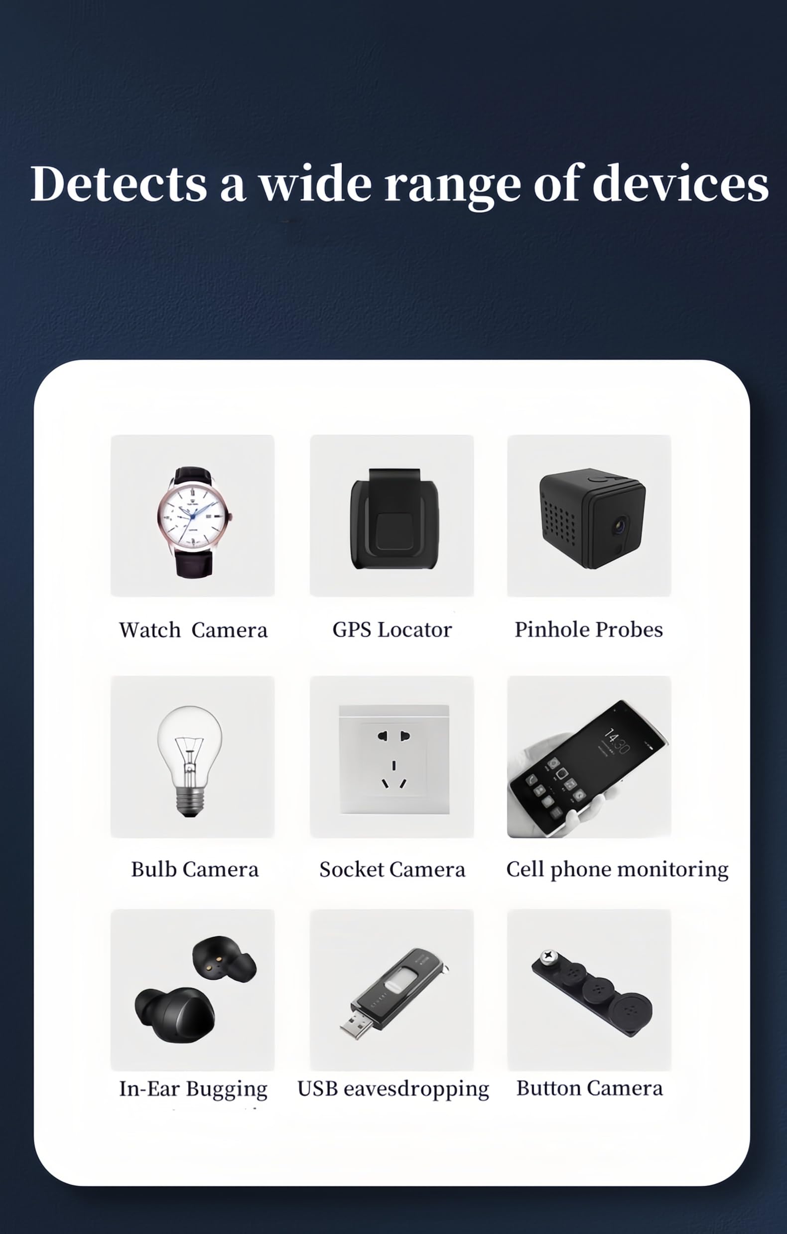 2 sztuki Ukryta kamera anty-szpiegowska anty-monitoring anty-lokalizacja bezprzewodowy sygnał wykrywanie błędów GPS zapobieganie śledzeniu słuchania do hotelu podróży do biura domowego
