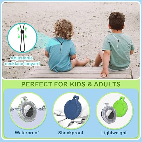 Miniatura 6 de Paquete de 4 pulseras compatibles con AirTag y collar Airtag para niños, de silicona suave, impermeable, soporte oculto para Airtag para niños