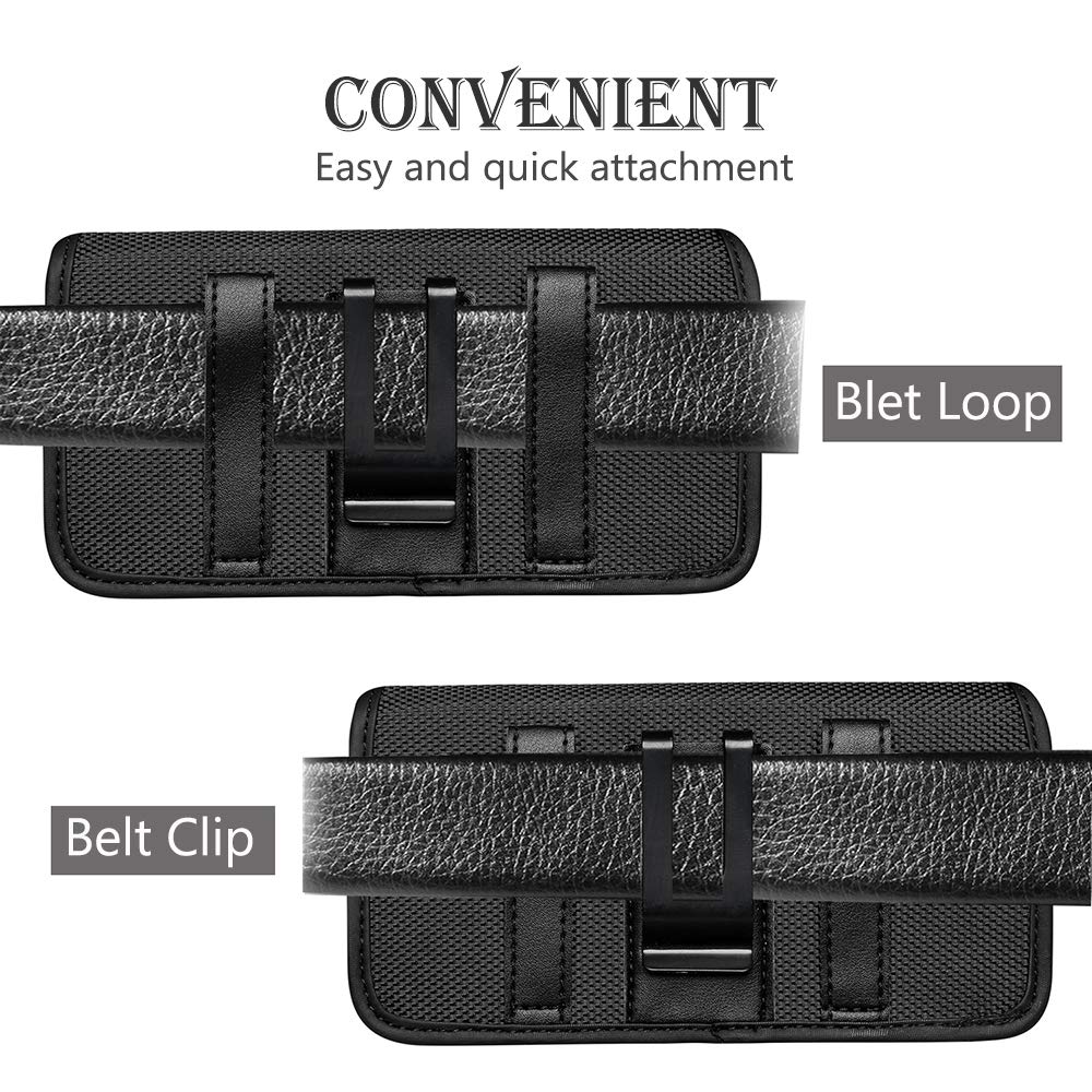 miadore Fondina da cintura in nylon resistente con slot per schede adatta per iPhone 11 Pro / 8 Plus/Galaxy S10 / S9 / Note10 [5,5 pollici
