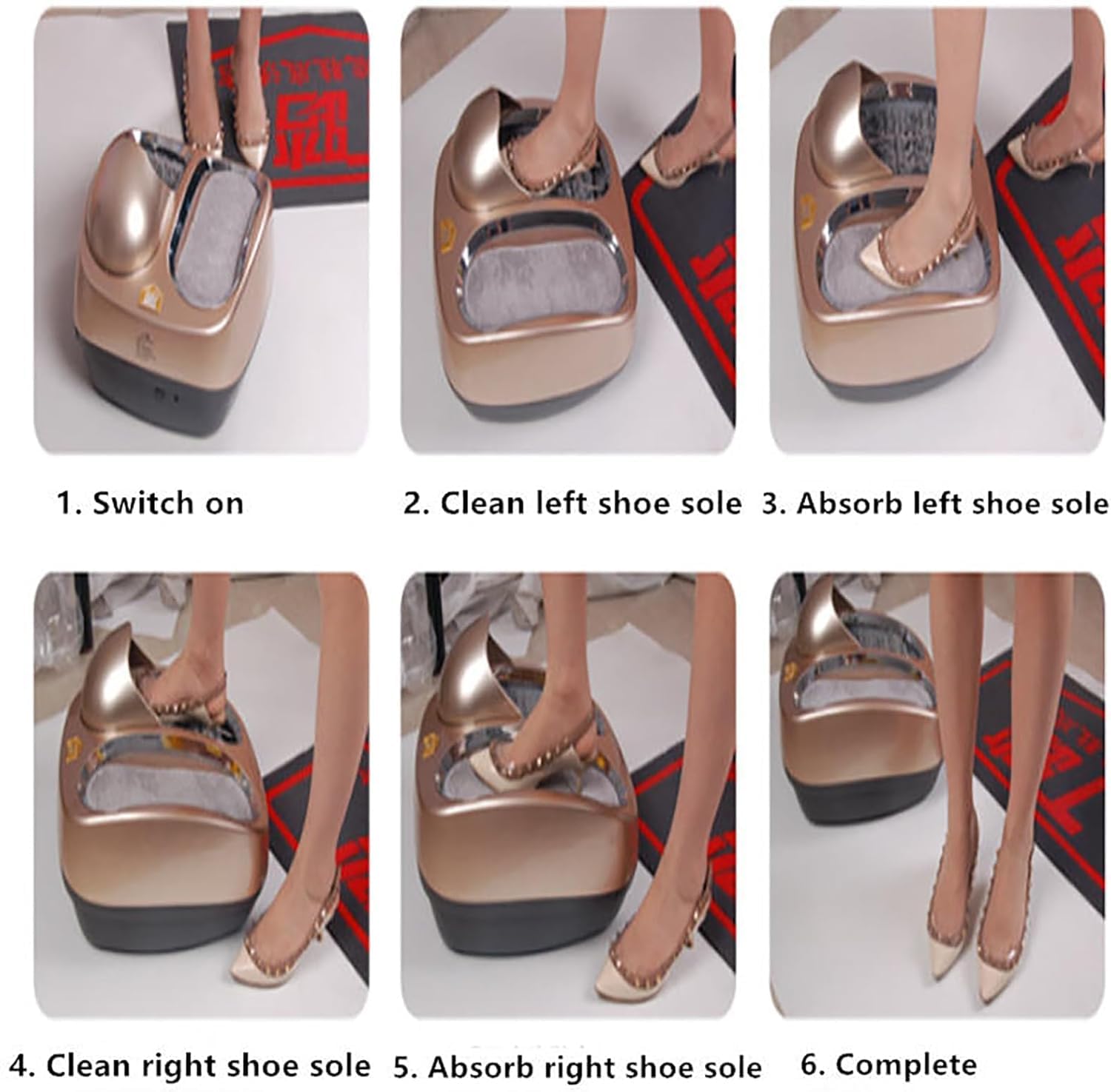 Máquina automática de limpieza y pulido de suelas de zapatos con interruptor de sensor inteligente, no necesita cubiertas de zapatos, para hoteles, edificios comerciales, bancos