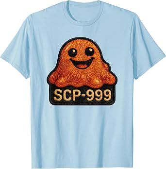 SCP 999 Cute Smiling Orange Creature Patch Style T-Shirt