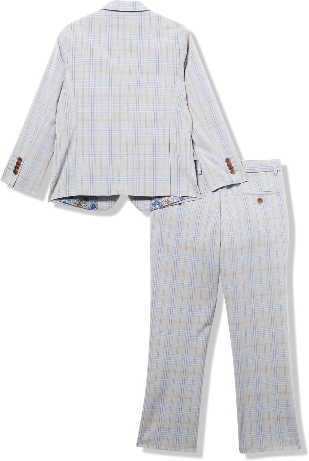 Isaac Mizrahi Boys' Isaac Mizrahi Boys' Slim-fit Plaid 2 Piece Suit- Husky Sizes