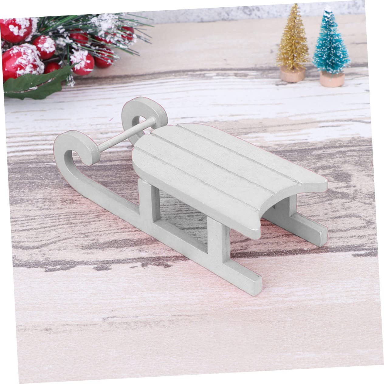 ABOOFAN 8 Set Ornamenti Di Slitta Di Natale Ornamento Slitta Addobbi Natalizi Fai Da Te Renne Natalizie Vacanza Ornamenti in Miniatura Gonfiabile Fiocco Di Neve Di Legno Bianca 2 Pezzi * 8