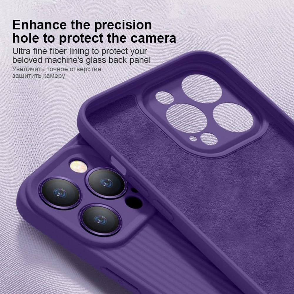 Matte Corrugated Liquid Silicone Case for iPhone 15 14 13 12 Pro Max Phone Case for iPhone 14 15 Stripe Shockproof Cover,Dark Grey,for iPhone 12